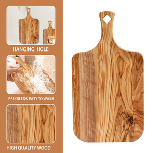 Ensemble de planche à découper en bois d'olivier de qualité supérieure idéal pour la préparation et le service des repas, charcuterie - Product Image 4