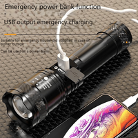 Lampe torche LED rechargeable S35, 2000 lumens, zoomable, torche tactique haute puissance, longue portée, pour le camping, la chasse
