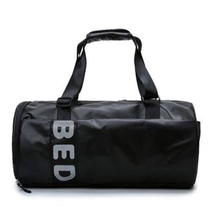 Sac de voyage cylindrique grande capacité, sac de sport pour les voyages de courte distance, sac de sport pour la salle de sport avec compartiment pour chaussures - Product Image 1