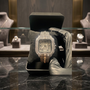 Kivora's Round Dial MIYOTA Quartz <b>Watch</b> Iced Out Crystal Bracelet <b>Arabic</b> Numerals Waterproof Analog Luxury Timepiece - Product Image 1
