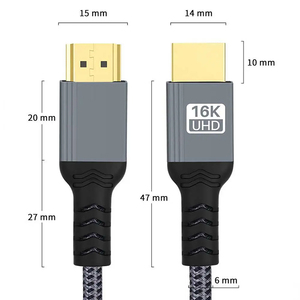 Mới 16k cho <span class=keywords><strong>HDMI</strong></span> 2.2 cáp PVC Áo khoác Tương thích với HDTV máy tính xách tay Xbox ps5 chuyển đổi 2.1 HDR HDCP 96gbps 8k120hz 4K240hz 16k30hz - Product Image 1