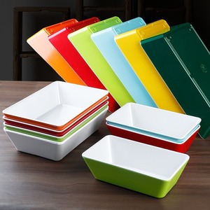 Plateau de service rectangulaire en mélamine, couleur unie, pour présentation alimentaire commerciale, pour hôtels et restaurants - Product Image 4