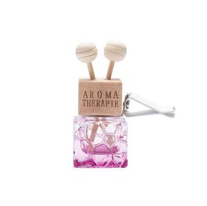 Hot Sale Wood Cap Empty pink Blue Yellow Color 8ml square Glass Perfume <strong>Diffuser</strong> Bottle with <strong>Clip</strong> Car air Freshener air <strong>Vent</strong> - Product Image 1