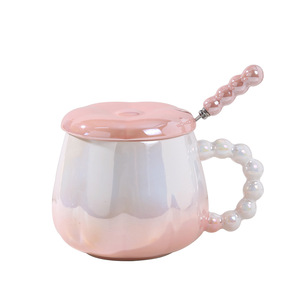 <span class=keywords><strong>Mug</strong></span> en céramique coloré avec couvercle à motif marbré, <span class=keywords><strong>support</strong></span> pour cuillère, impression de logo - Cadeau accompagnant - Product Image 4