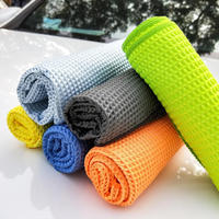 Serviette en microfibre gaufrée douce de qualité supérieure, texture ananas, séchage rapide et écologique, sans traces, pour le detailing des vitres de voiture