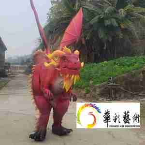 Costume de <span class=keywords><strong>dragon</strong></span> volant rouge <span class=keywords><strong>avec</strong></span> fonction de pulvérisation de fumée pour parc d'attractions - Product Image 6