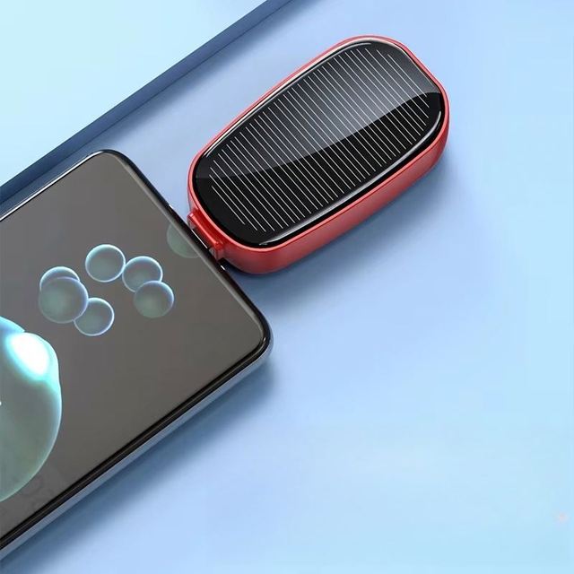 2025 Hot 1200mAh Solar Power Bank Keychain Emergency Charger with Direct USB-C Port & Port for iPhone 15 Below Solar Powered