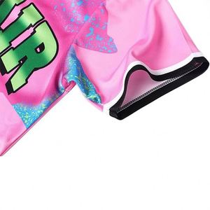 Factory Wholesale Youth and Adult Button <b>Down</b> Custom Blank Pink Baseball Shirt - Product Image 3
