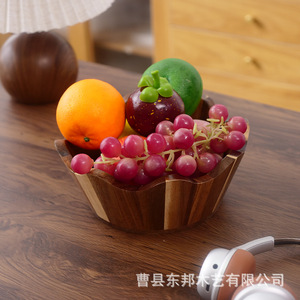 ชามสลัดไม้ งานแฮนด์เมด ดีไซน์มินิมอล สำหรับใช้ในบ้าน วัสดุไม้ไม่เคลือบ - Product Image 4