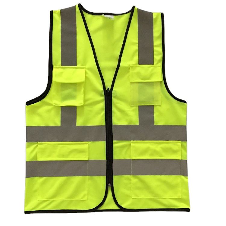 Gilet de sécurité visibilité réfléchissant, pour projecteur, veste de sécurité, personnalisée en usine chinoise avec poches d'identité