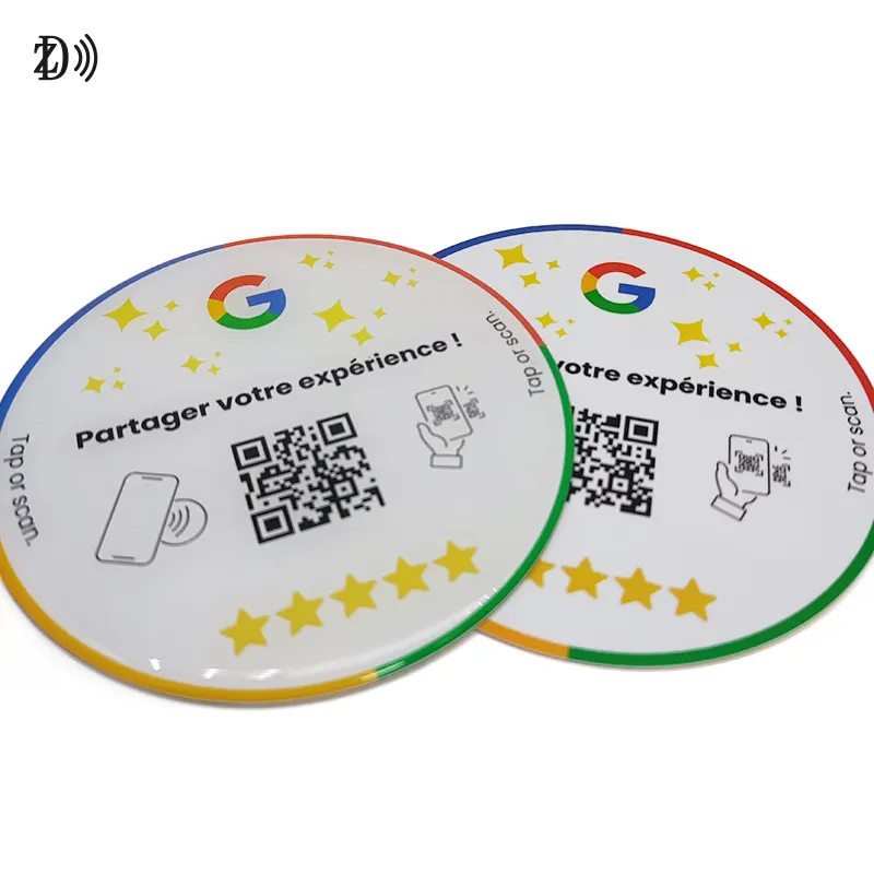 Su geçirmez epoksi etiket QR kodu Online sipariş için NFC etiketi RFID menü etiket restoran/otel/barlar