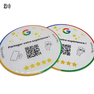 Pegatina Epoxi Impermeable Código QR Pedido en Línea Etiqueta NFC Etiqueta de Menú RFID para Restaurante/Hotel/Bares