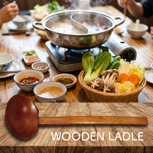 Natural Wood, Lacquered, Rustic <b>Ladle</b>, 22.5 cm, Wooden <b>Ladle</b>, Pot, Rice Porridge, <b>Soup</b>, <b>Ladle</b>, Natural, Tableware, Winter Dining - Product Image 1