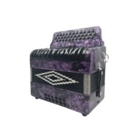 Accordéon diatonique professionnel portable SEASOUND de haute qualité, 12 basses, 34 boutons, 3 registres, en bois de celluloïd violet, JB3412A OEM