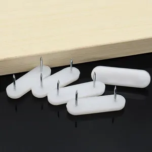Double Glides Nails Floor Protector Wooden Furniture Leg Feet Pads Plastic Table Chair Glide Nails