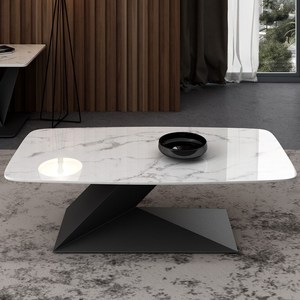 Foshan factory direct sale iron art marble coffee table living room