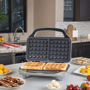 <span class=keywords><strong>Gaufrier</strong></span> à remplissage profond en acier inoxydable avec plaques de cuisson antiadhésives <span class=keywords><strong>XL</strong></span>, pour la fabrication rapide de gaufres de sandwich au petit-déjeuner domestique - Product Image 6