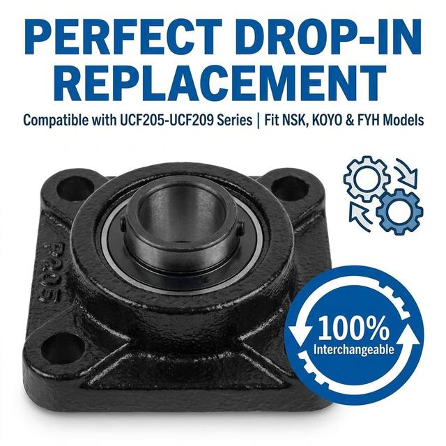 Wholesale UCF208-24 Square Bearing Housing Black Steel Flange Unit Heavy Load Application for Mining