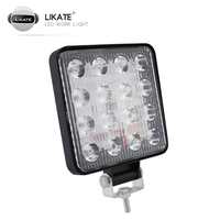 LKT 4 Inch 48W 12V 24V Square LED Work Light Spot Flood Driving Lamp for Cars Trucks Trailers SUVs Boats Offroads
