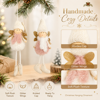 Handgefertigter Weihnachtsengel als Plüschfigur, Hängedekoration für den Weihnachtsbaum, Festtagszubehör, Geschenk für Zuhause und Partys