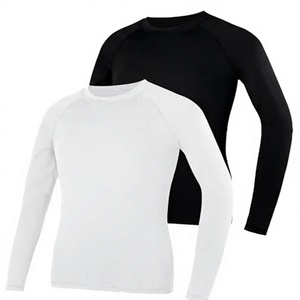 Camiseta Deportiva Unisex de Manga Larga Transpirable para MMA BJJ, Blanca y Negra, de Secado Rápido, Spandex/Poliéster, para Adultos - Product Image 1