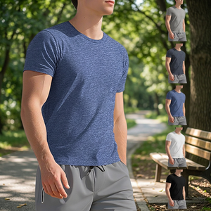 T-shirt décontracté pour homme, imprimé léopard, respirant, séchage rapide, idéal pour le sport, le yoga et la maison, collection Printemps-Été - Product Image 3