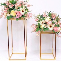 Décorations de mariage Métal d‘or Support à fleurs en fer Centrales de mariage pour la décoration de table