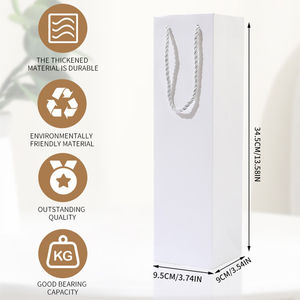 Bolsa de Regalo para Vino de Papel Kraft con Asas, Bolsa de Papel para Botellas con Logotipo Personalizado Impreso para Vino Navideño y Embalaje Promocional - Product Image 4