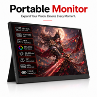 Moniteur portable 15,6 pouces en gros d'usine, lecteur multimédia intégré, support intégré, design ultra-mince, moniteur portable sans fil