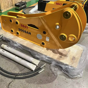 SOOSAN SB43 Brise-roche hydraulique de type banane pour béton, marteau de démolition de roche avec burins de 75 mm pour chargeuses-pelleteuses de 6 à 9 tonnes - Product Image 1