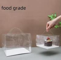 Vente en gros de boîtes à gâteaux transparentes en plastique Boîte d'emballage portable Boîte d'emballage pour fête de mariage avec poignée