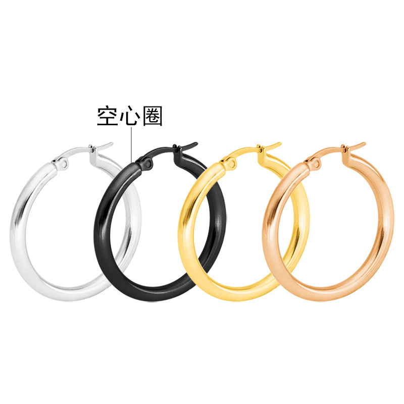 Orecchini Huggie Colorati 30 Mm – Cerchio Rotondo In Acciaio Inox Smaltato, Placcato Oro, Ipoallergenici