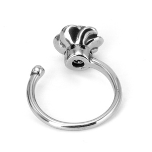 Anillos Antiestrés de Acero Inoxidable 316L con Forma de Rosa, Ajustables, con Acentos de Piedras Preciosas, Joyería de Moda para Hombres y Mujeres, Uso Diario - Product Image 3