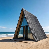 Maison préfabriquée en forme de A, mini-maison moderne, cabane modulaire portable pour hébergement de vacances