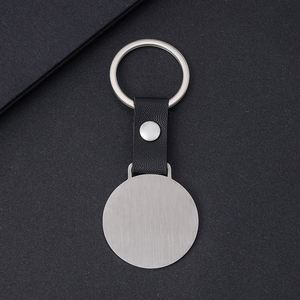 Custom Logo Stainless Steel Round Metal Circle Tag Blank Laser Engraving UV Printing Material Holiday <b>Leather</b> <b>Keychain</b> Key Chain - Product Image 3
