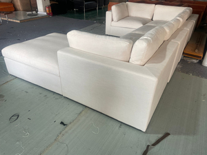 Muebles de Sala de Estar, Sofá Modular de Esquina con Tela Impermeable, Relleno de Plumas, Sofá Seccional Blanco Crema - Product Image 4