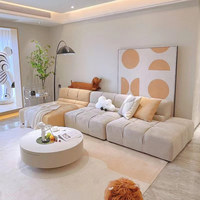 Canapé d'angle moderne de style européen personnalisé pour salon, ensemble de canapés octogonaux en cuir PU pour villa et école