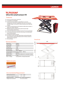 LAUNCH TLT-635AF Elevador de Tijera Automático de Elevación Media de 3500 kg, Portátil y Móvil de 1.9 m, Fuente de Alimentación 220/380V, Certificado CE - Product Image 6