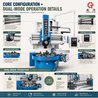 Chuck Putar Empat Cakar Vertikal untuk Mesin Bubut Logam, Kepala Alat Rel Silang, Spindle, Handwheel Manual, Mesin Bubut CNC