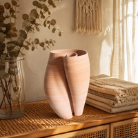 Vase en céramique moderne, silhouette irrégulière inspirée du corail, arrangements floraux élégants, décoration minimaliste créative pour la maison