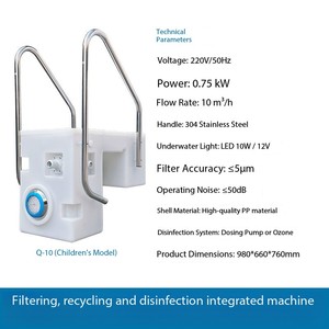 Sistem Filtrasi Sirkulasi Kolam Renang Gantung Dinding JIANYONG 0.75-2.2kW dengan Laju Aliran 10-35m3/jam - Product Image 2