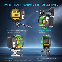 Niveau laser autonivelant 360° à 16 lignes °   Niveau laser vert 4D à réticule rotatif pour la construction et la peinture DIY