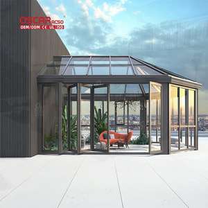 Panneaux de toit en verre en aluminium personnalisés bon marché pour jardin <span class=keywords><strong>d</strong></span>'hiver maisons en verre patio extérieur véranda véranda véranda - Product Image 1