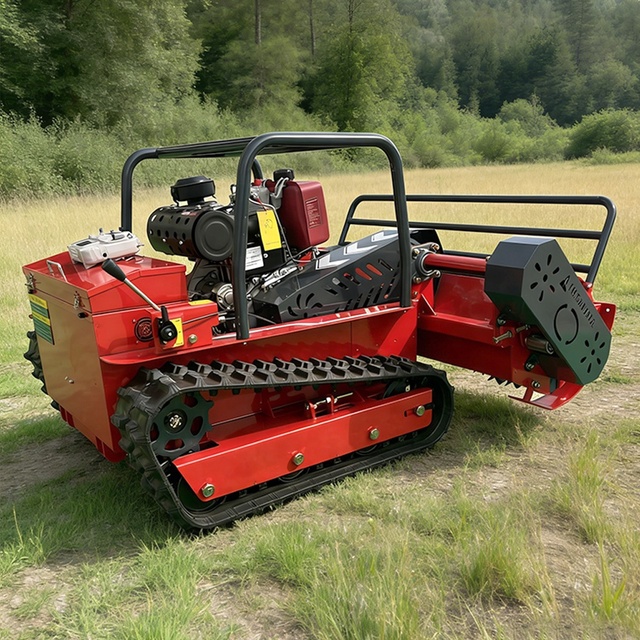 Heavy Duty Brush Cutter Lawn Mower with Remote Control Crawler Type Grass Trimmer for Forest Undergrowth and Vegetation Control