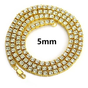 Cadenas de tenis con diamantes de imitación para hombre y mujer, 5MM, 20-36 pulgadas, dorado, plateado, negro, circón cúbico, vvs - Product Image 2
