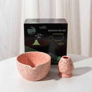 Set di frusta Matcha per tè Matcha <span class=keywords><strong>rosa</strong></span> giapponese con supporto per frusta in ceramica Matcha Kit cerimonia fatto a mano personalizzato - Product Image 2