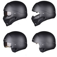 Casque demi-coque exclusif transfrontalier Samurai Black Scorpion en ABS pour homme, certifié DOT, pour véhicules électriques, toutes saisons, style vintage