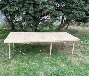 <span class=keywords><strong>Table</strong></span> de balcon pliante de <span class=keywords><strong>grande</strong></span> taille pour 10 personnes, <span class=keywords><strong>table</strong></span> de pique-nique à pieds courts en <span class=keywords><strong>bois</strong></span>, <span class=keywords><strong>table</strong></span> de jardin portable pour patio - Product Image 4