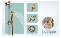 Ensemble de douche en laiton antique européen Robinets de douche de bain en bronze à double poignée SF6004