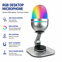 Microphone de bureau professionnel RVB coloré avec support pour karaoké, jeux, chat vocal et diffusion en direct